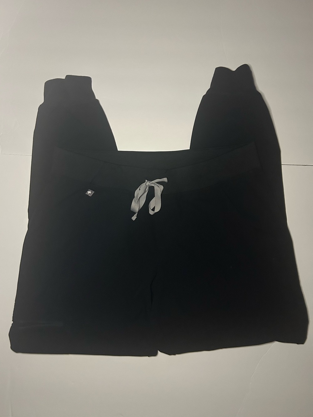 Figs Black Jogger Pants with Gray Drawstring Medium